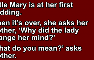 Little Mary is at her first wedding.