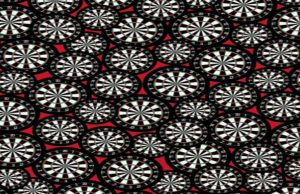 can you spot the one dartboard hit by three darts?