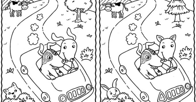 Look at 2 Pictures and Find 5 Differences.