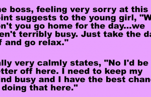 Sally goes to work one morning crying her eyes out.