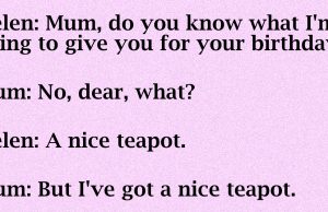 Helen gave his mother a birthday gift