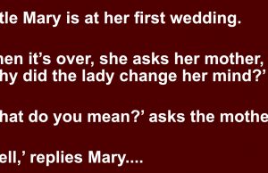 Little Mary is at her first wedding.