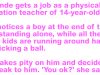 A blonde gets a job as a physical education teacher.