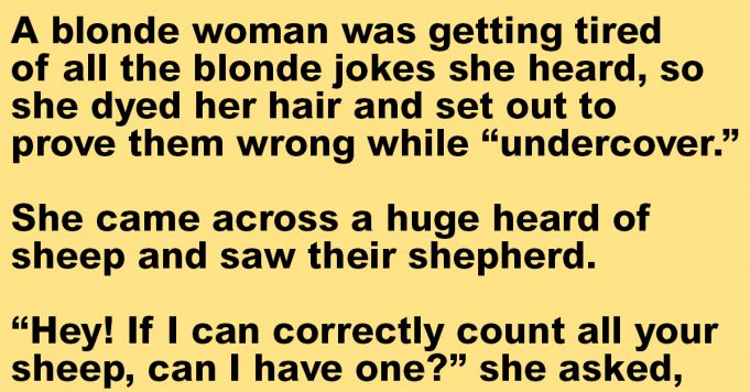 A blonde woman was getting tired of all the blonde jokes