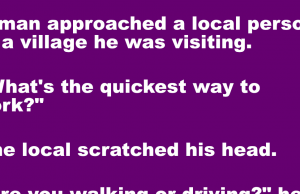 A man approached a local person in a village he was visiting