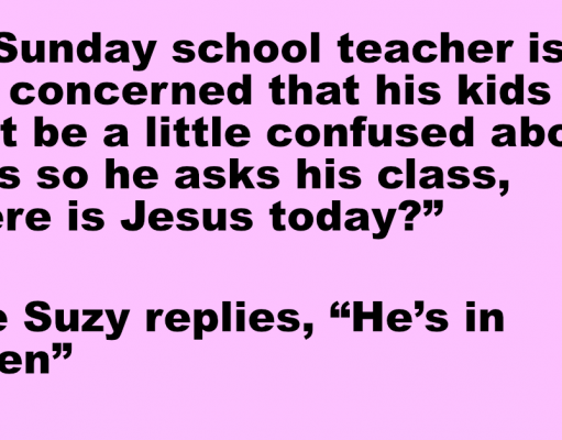 Little Johnny at the The Sunday school.