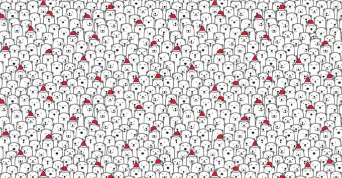 Can YOU spot the dog amongst the polar bears?