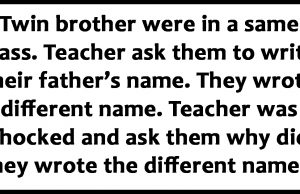 Twin brother were in a same class.