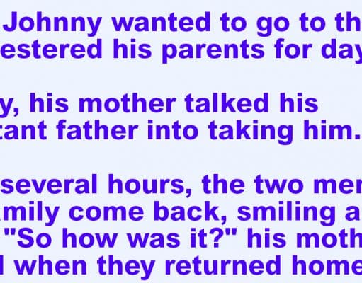 Little Johnny wanted to go to the zoo and pestered his parents for days.