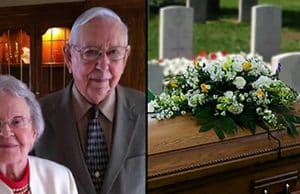 Elderly couple married for 77 years were buried together holding hands in one casket