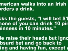 An American walks into an Irish bar.