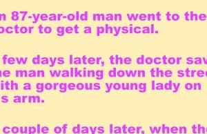 An 87-year-old man went to the doctor .