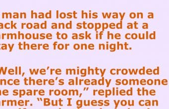 A man spent a night at a farmhouse with a tall blonde.