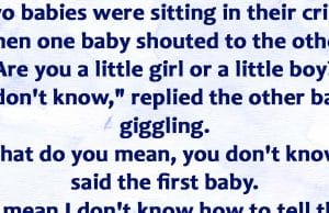 Two Babies Talking To Each Other.