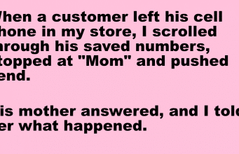 A customer left his cell phone in a store