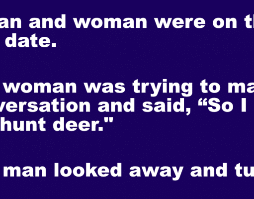 A man and woman were on their first date.