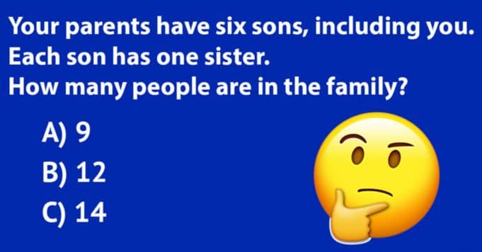 This “simple” riddle is too tricky for most people – but do you know how many people there are in this family?