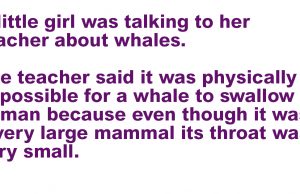 A little girl was talking to her teacher