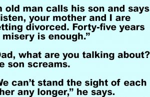 An old man calls his son