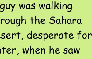 An Arab was walking through the Sahara desert