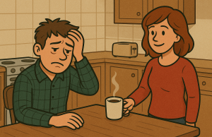 John, woke up after the annual office Christmas party