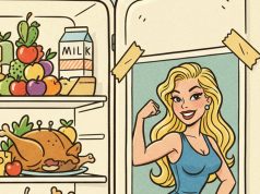 Picture on the refrigerator.