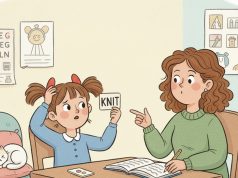 A little girl in first grade